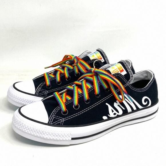 Converse Ctas Low Top Canvas Black Wedding 171213C-BLWT Custom Sneakers Women's - Picture 1 of 13